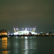 A magnificent view of o2 london accross the river thames